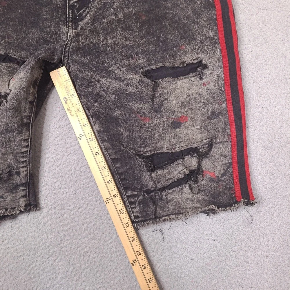 Jordan Craig Legacy Edition Denim Shorts Mens‎ 34 Black Jean Distressed Stretch
